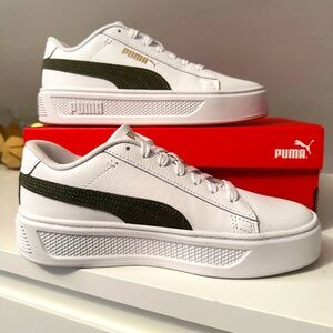 New Puma Smash Platform V3 - White/Dark Olive